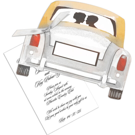 Newlywed Car Die-cut Invitations